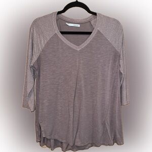 Maurices Metallic Gray V-Neck Blouse